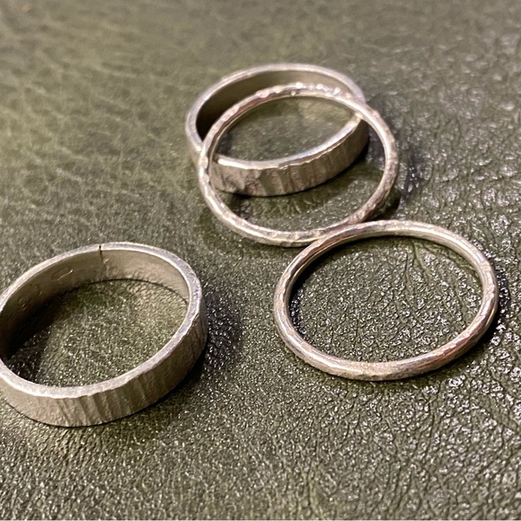Silver Textured Ring Set - Picture 5 of 16